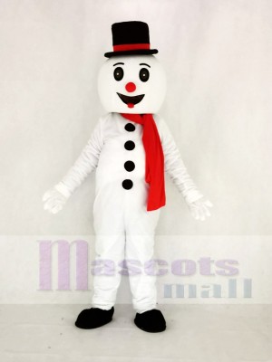 Mignonne Neige Homme avec Chapeau Mascotte Costume Dessin animé