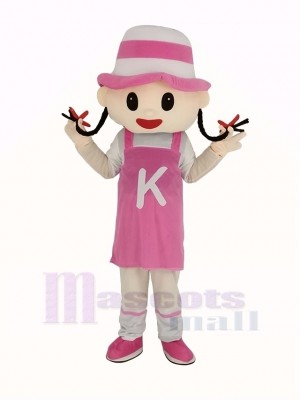 Rose Chapeau Fille Mascotte Costume Personnes