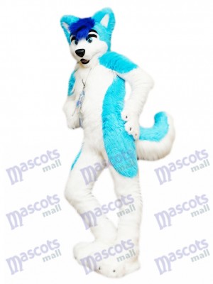 Bleu Rauque Chien Adulte Mascotte Costume Animal Dessin animé