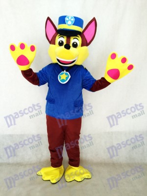 La Pat' Patrouill Paw Patrol Costume de mascotte de chien Chase Costume de chien espion de berger allemand
