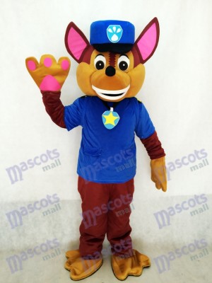 La Pat' Patrouill Paw Patrol Chase Chien Adulte Mascotte Costume Fantaisie Costume Cosplay