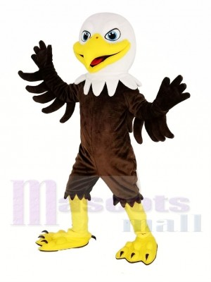 blanc Diriger Aigle avec Bleu Les yeux Mascotte Costume