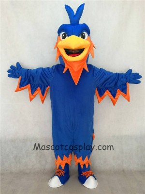 Personnaliser la commande Phoenix bleu Costume de mascotte avec tête pointue, ailes, queue et chaussures de tennis