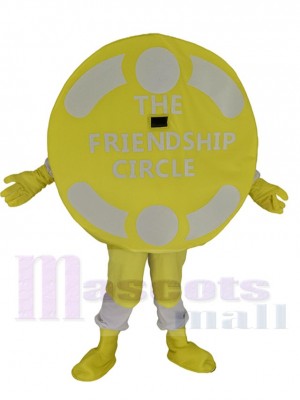 Jaune amical Cercle d'amitié Costume de mascotte