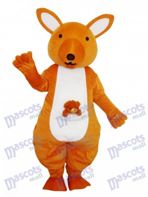 Costume adulte mascotte kangourou jaune Animal