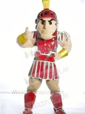 Rouge spartiate troyen Chevalier Mascotte Costume