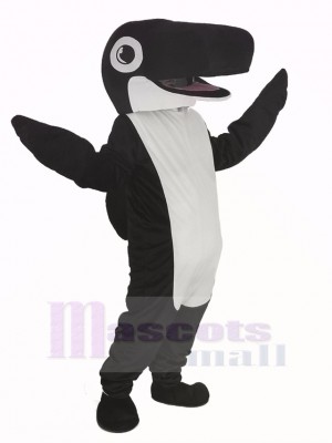 Noir Baleine Orca Mascotte Costume