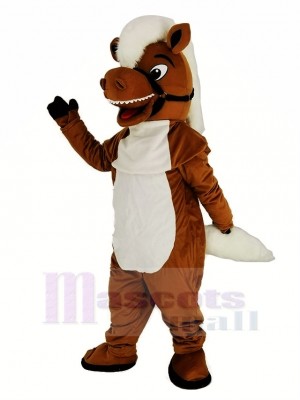 Marron Stable Cheval Mascotte Costume