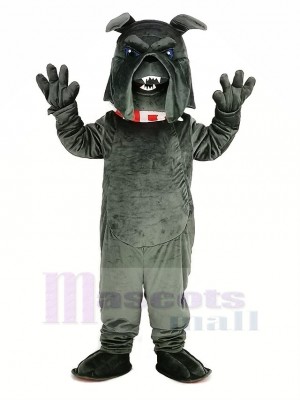 Sombre gris Brute Bouledogue Mascotte Costume Animal