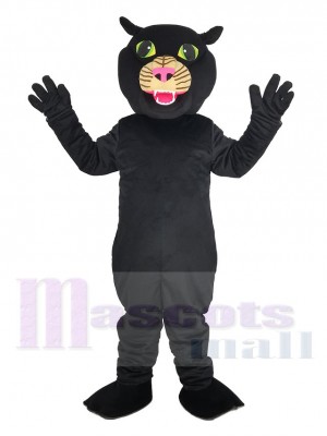 Noir Panthère avec Rose Nez Mascotte Costume Animal