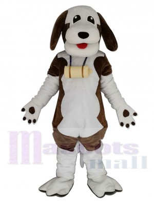 Mignon brun et blanc Chien Mascotte Costume Animal