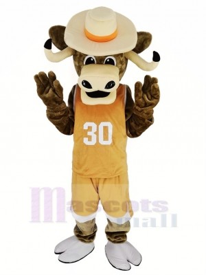 Texas Longhorns sport Taureau avec marron Manteau Mascotte Costume Animal