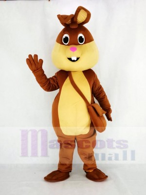 Marron Pâques lapin Mascotte Costume Dessin animé