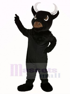 Noir Taureau Mascotte Costume Adulte