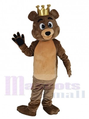 marron Roi Billy Bob Ours Costume de mascotte