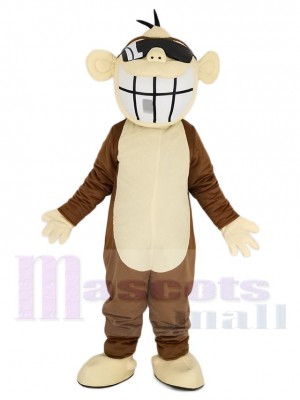 brun Drôle Singe Mascotte Costume Animal