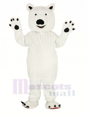 Blanc Polaire Ours Mascotte Costume Animal
