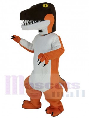 Dinosaure orange et blanc Costume de mascotte Animal