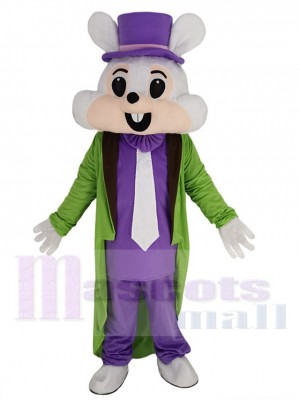 Lapin de Pâques Mascotte Costume Animal avec chapeau magique violet