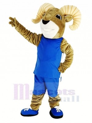 Puissance sport RAM avec Bleu Tenue de sport Mascotte Costume