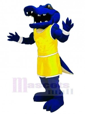 Puissance Alligator avec Jaune Uniforme Mascotte Costume Animal