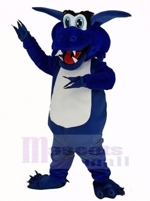 Content Bleu Dragon Mascotte Costume Animal