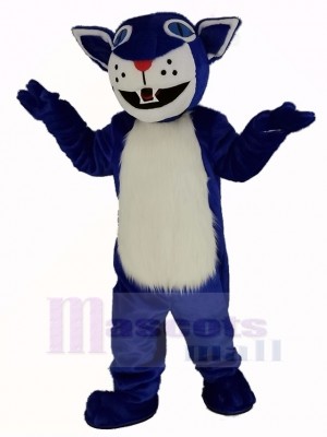 Foncé Bleu Chat sauvage Mascotte Costume Animal