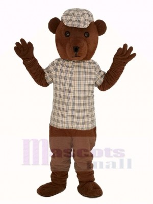 Teddy Ours dans Rayé vêtements Mascotte Costume Dessin animé