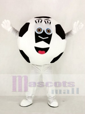 Noir et blanc Football Mascotte Costume École