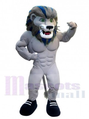 Lion de puissance gris Mascotte Costume Animal