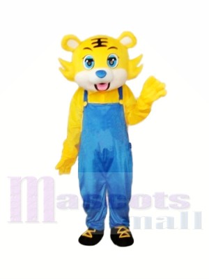 Tigre jaune en bleu Mascot Costume Adulte Livraison gratuite