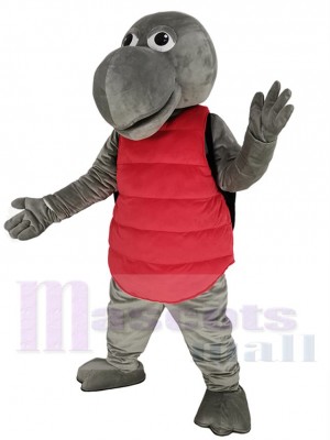 Tortue grise et rouge Costume de mascotte Animal