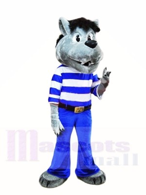 Loup gris de meilleure qualité Costumes De Mascotte