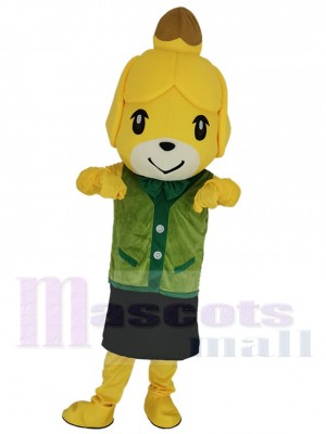 Animal Crossing Chien Shih Tzu Isabelle Mascotte Costume Pour les têtes de mascotte adultes