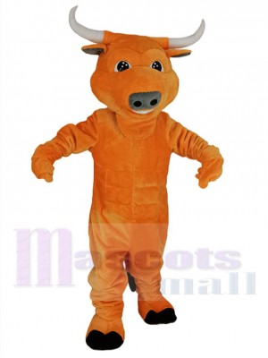 Robuste Orange Taureau Costume de mascotte Animal