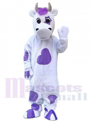 Vache à taches violettes Mascotte Costume Pour les têtes de mascotte adultes