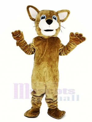 Marron Chat sauvage Mascotte Costume Animal