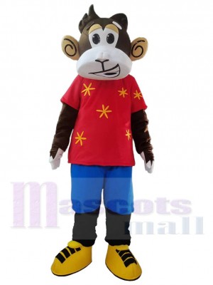 T-shirt drôle de singe rouge Mascotte Costume Animal