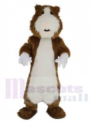 Mignon marron et blanc Hamster Costume de mascotte Animal