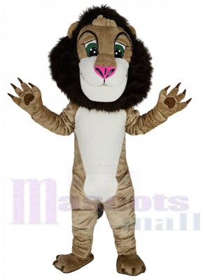 Lion heureux Mascotte Costume Animal au nez rose