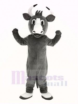 Content Gris Taureau Mascotte Costume