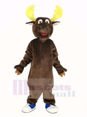 Drôle marron élan Mascotte Costume Animal