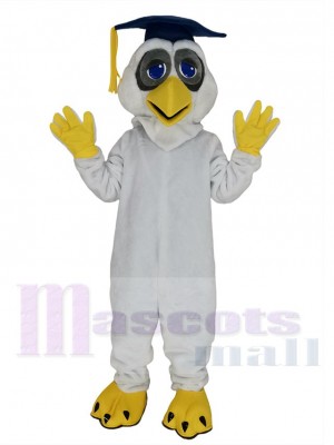 Professeur Hibou Costume de mascotte Animal avec chapeau bleu royal