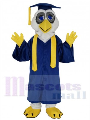 Professeur Hibou Costume de mascotte Animal en robe de célibataire bleu royal