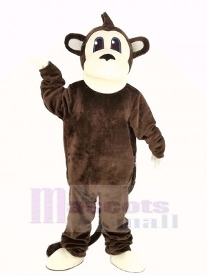 Marron Longue Queue Singe Mascotte Costume