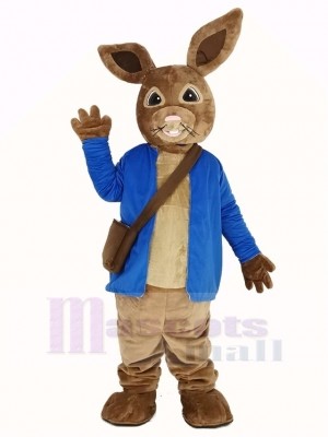 Peter lapin dans Bleu Manteau Mascotte Costume