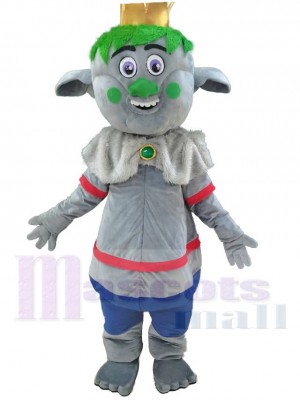 Trolls mignons King Prince Gristle Mascotte Costume Dessin animé