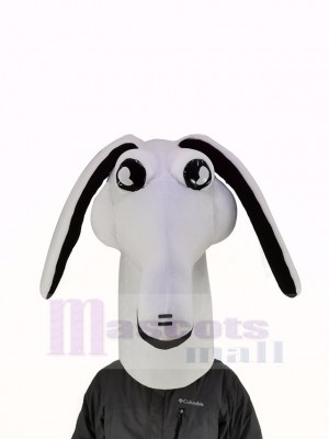 blanc Aardvark Mascotte Costume Animal Tête Seulement