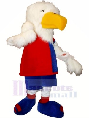 Mignonne blanc Aigle Mascotte Les costumes Dessin animé