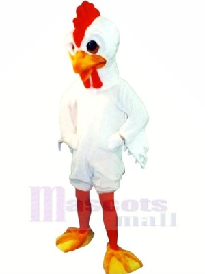 Svelte blanc Coq Mascotte Les costumes Dessin animé